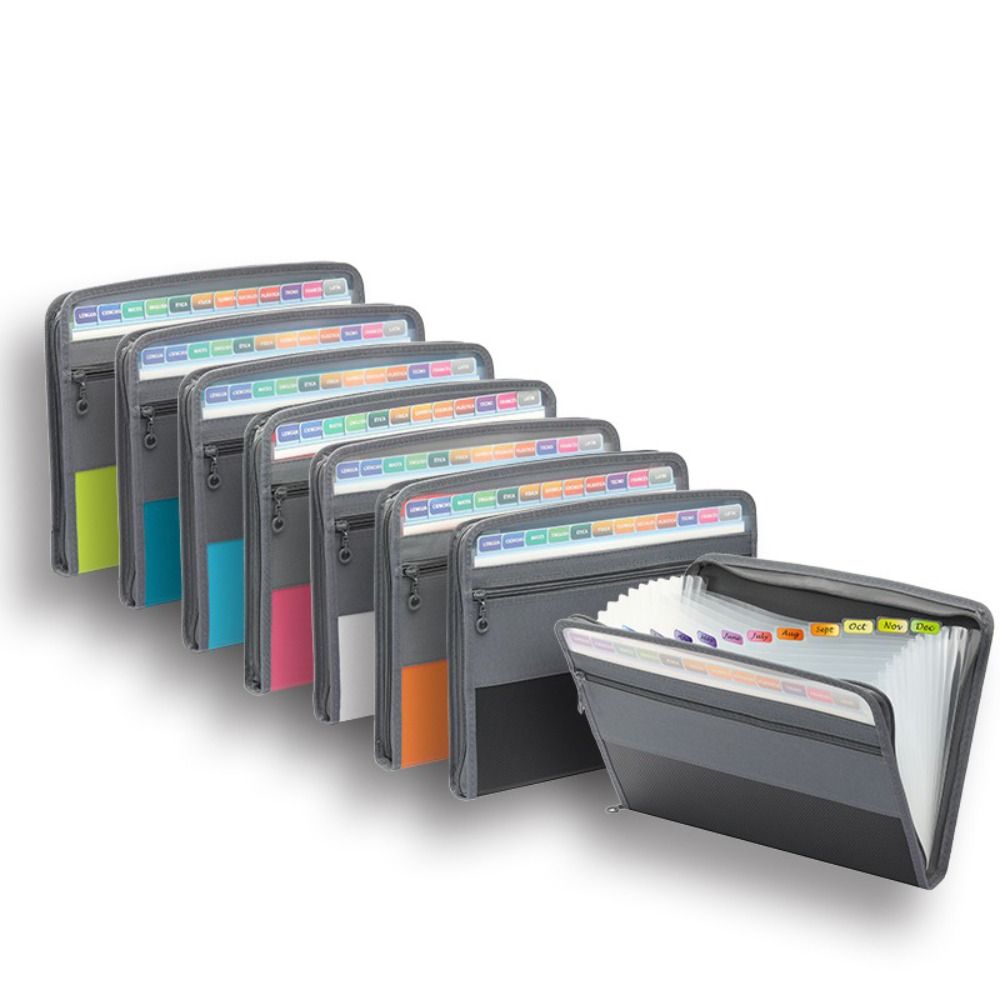 Expandable Accordion File Folder 13 Pockets - Organizador de Archivos Expandible de PVC