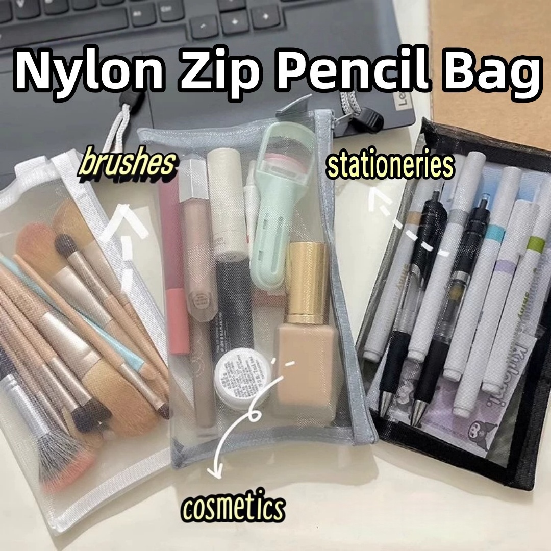 Clear Mesh Pencil Pouch For Exam - Bolsa de almacenamiento de lápices de