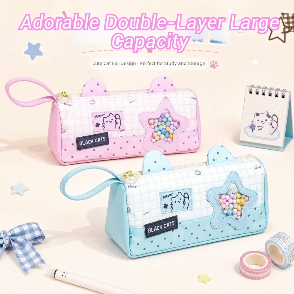 Estuche de gran capacidad con  - Aesthetic Large Pencil Case Pouch reseña y precio