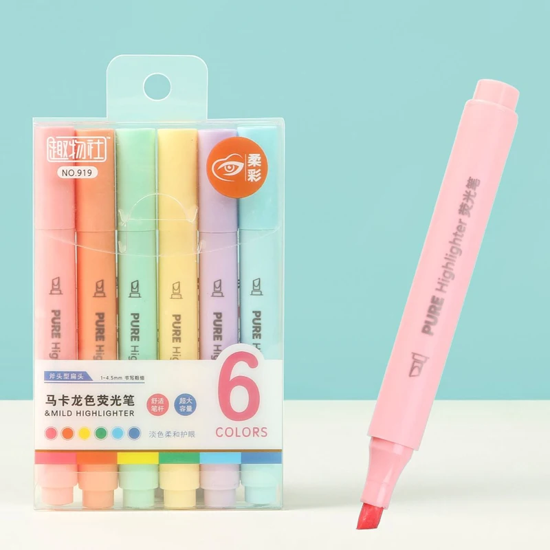 Juego de 6 Rotuladores Fluores - Pastel Highlighter Set Double Ended reseña y precio