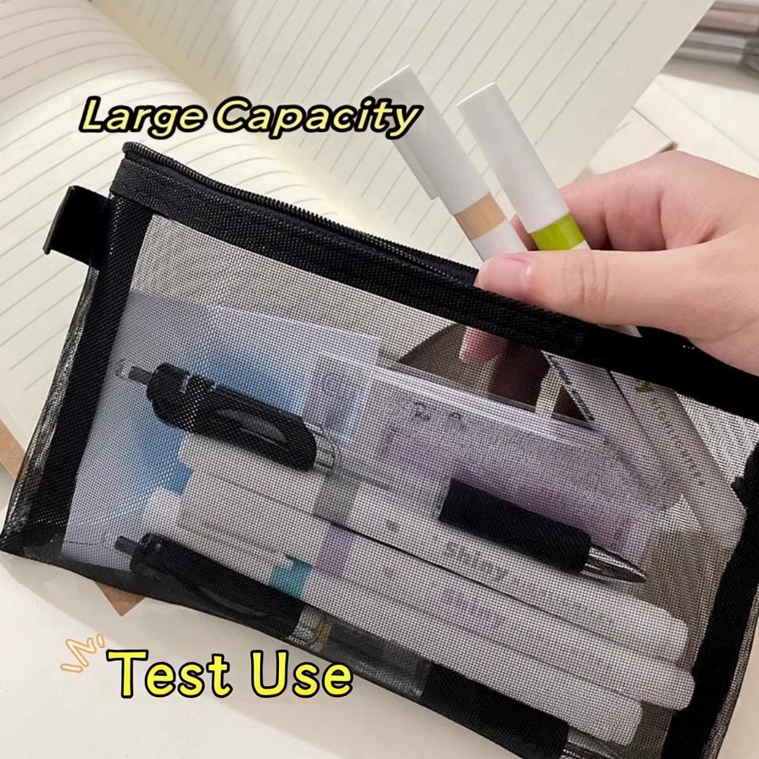 Bolsa de almacenamiento de láp - Clear Mesh Pencil Pouch For Exam reseña y precio