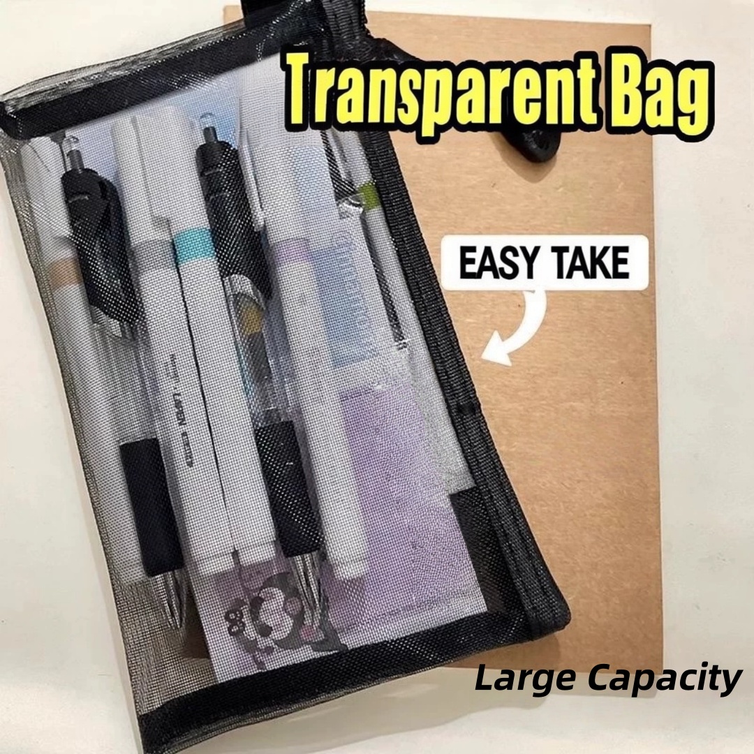 Bolsa de almacenamiento de láp - Clear Mesh Pencil Pouch For Exam reseña y precio