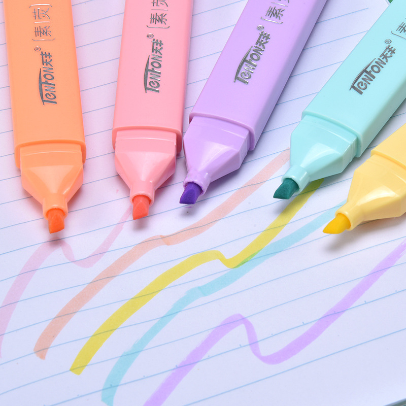 6 unids/set de resaltador de C - Pastel Highlighter Set Double Ended reseña y precio